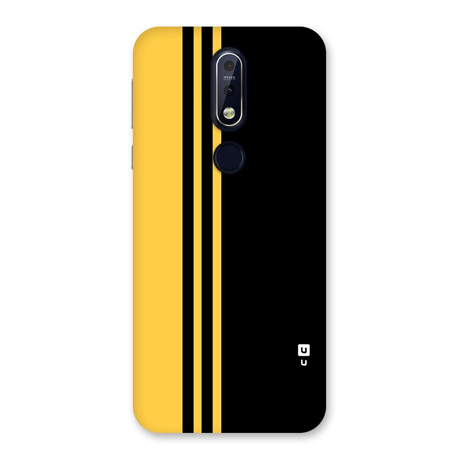 Minimal Yellow and Black Design Back Case for Nokia 7.1