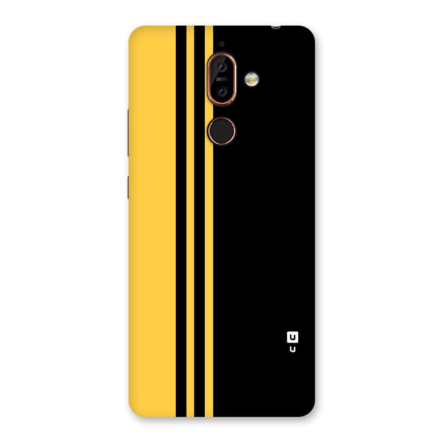 Minimal Yellow and Black Design Back Case for Nokia 7 Plus