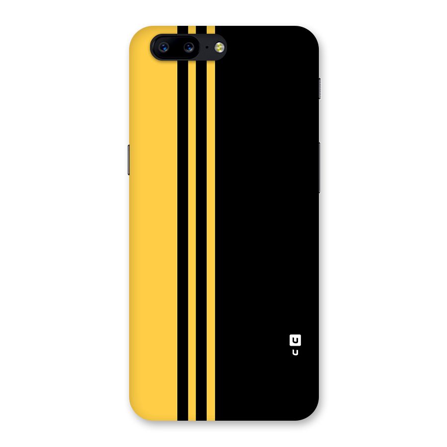 Minimal Yellow and Black Design Back Case for OnePlus 5