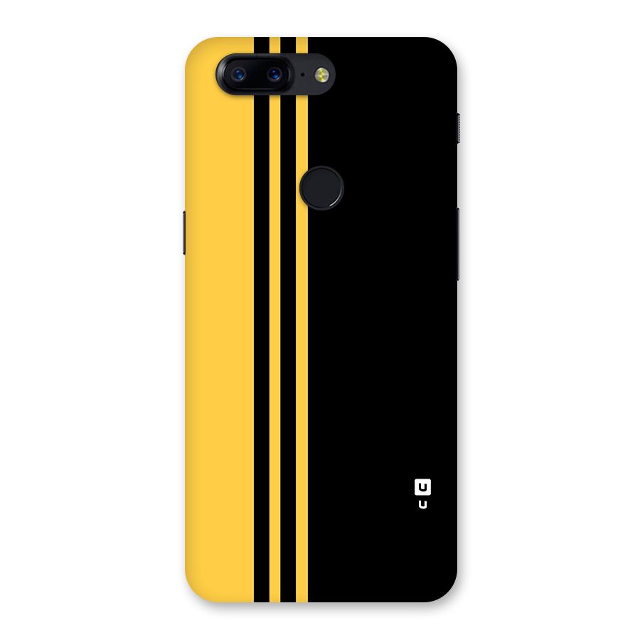 Minimal Yellow and Black Design Back Case for OnePlus 5T