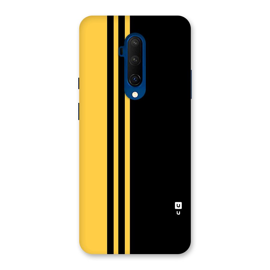 Minimal Yellow and Black Design Back Case for OnePlus 7T Pro