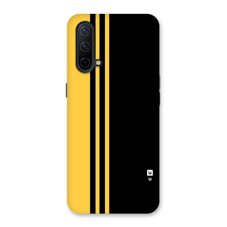 Minimal Yellow and Black Design Glass Back Case for OnePlus Nord CE 5G