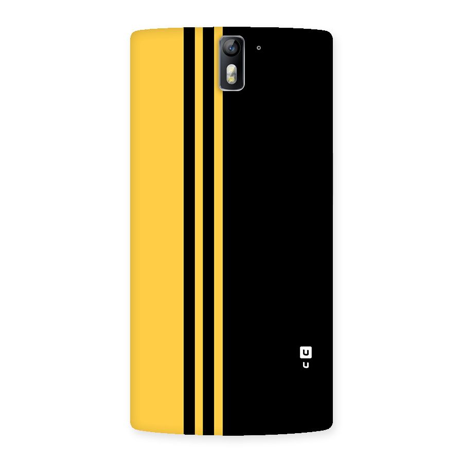 Minimal Yellow and Black Design Back Case for One Plus One