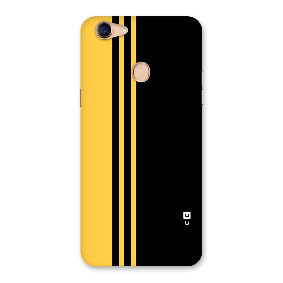 Minimal Yellow and Black Design Back Case for Oppo F5 Youth