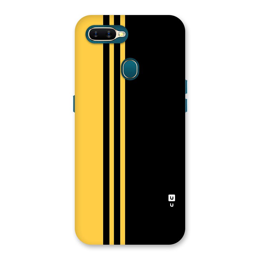 Minimal Yellow and Black Design Back Case for Oppo A12