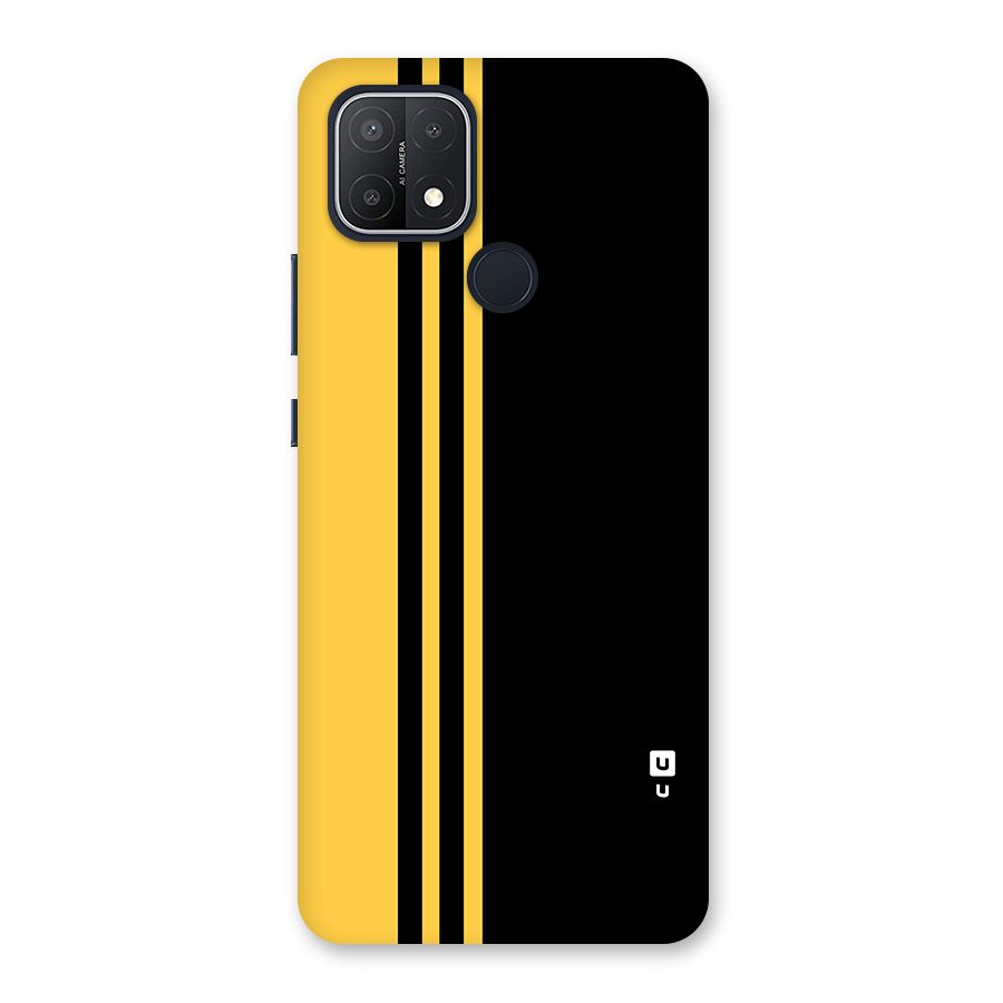 Minimal Yellow and Black Design Back Case for Oppo A15