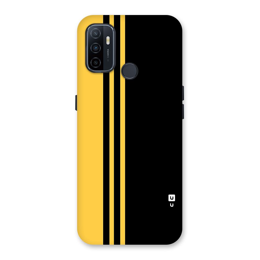 Minimal Yellow and Black Design Back Case for Oppo A32
