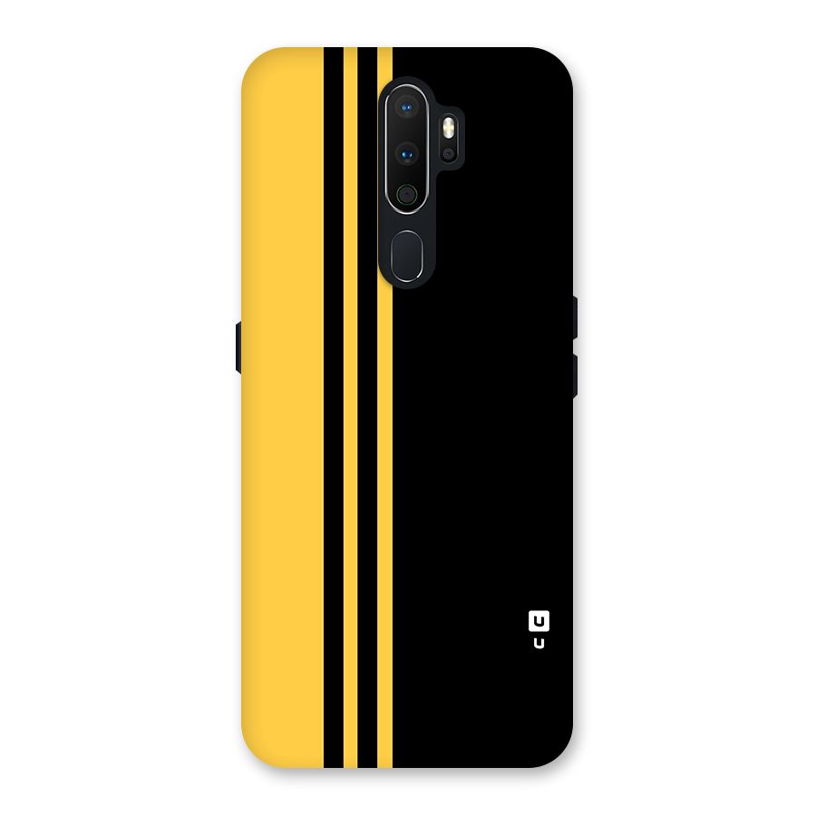 Minimal Yellow and Black Design Back Case for Oppo A5 (2020)