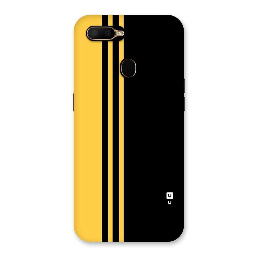 Minimal Yellow and Black Design Back Case for Oppo A5s
