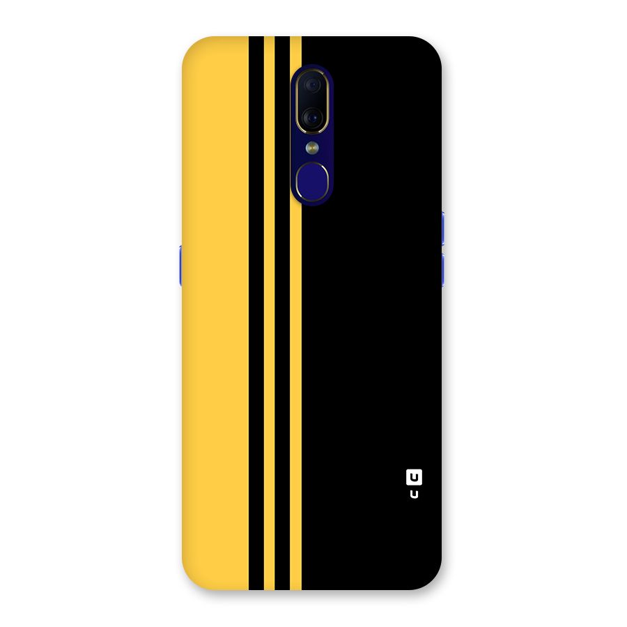 Minimal Yellow and Black Design Back Case for Oppo F11