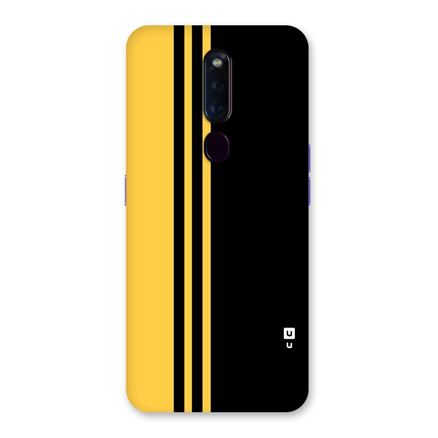 Minimal Yellow and Black Design Back Case for Oppo F11 Pro