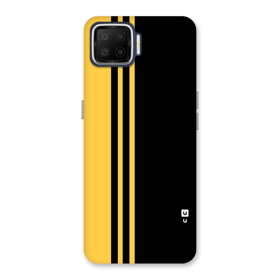 Minimal Yellow and Black Design Back Case for Oppo F17