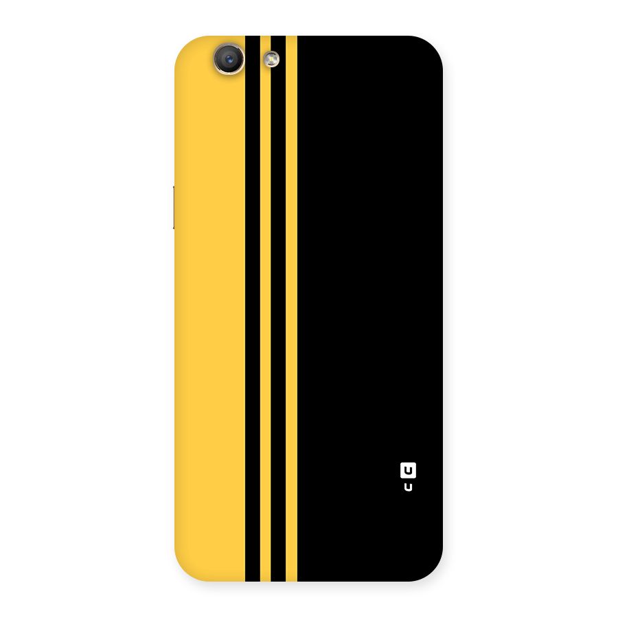 Minimal Yellow and Black Design Back Case for Oppo F1s