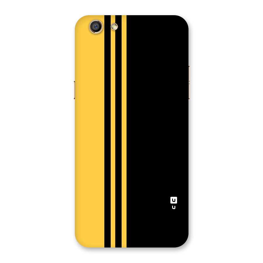 Minimal Yellow and Black Design Back Case for Oppo F3