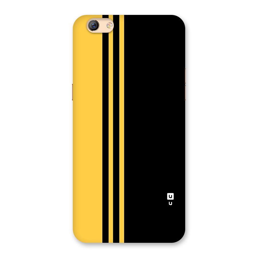 Minimal Yellow and Black Design Back Case for Oppo F3 Plus