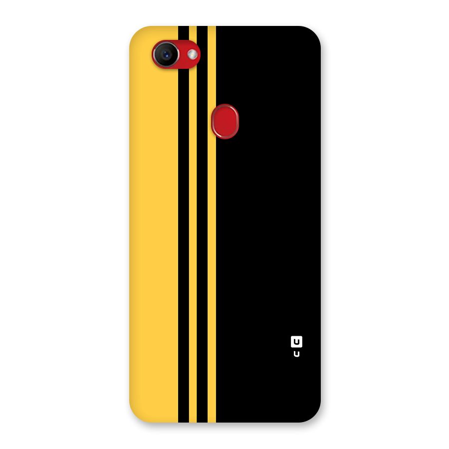 Minimal Yellow and Black Design Back Case for Oppo F7