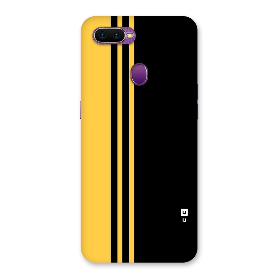 Minimal Yellow and Black Design Back Case for Oppo F9