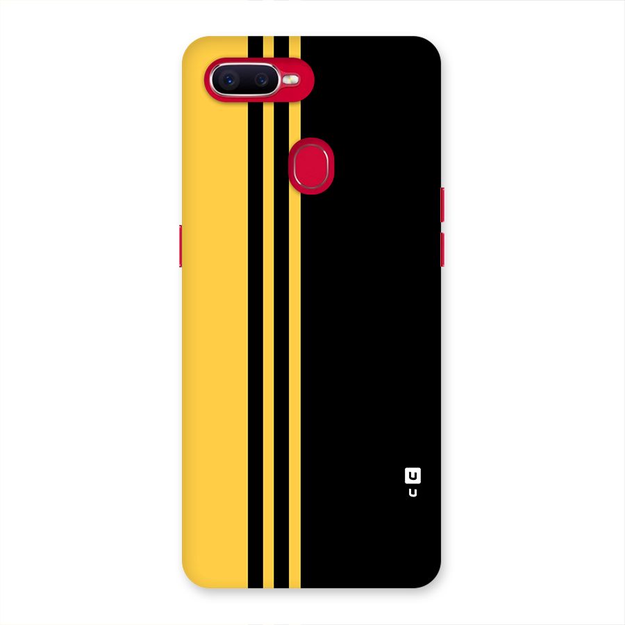 Minimal Yellow and Black Design Back Case for Oppo F9 Pro