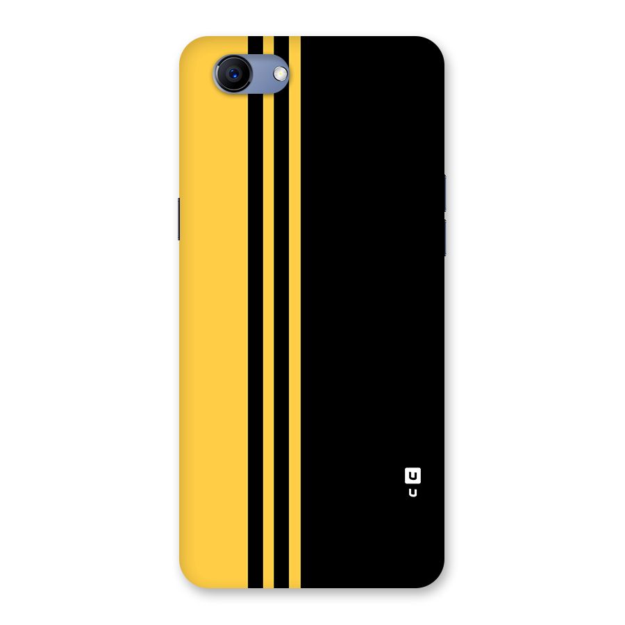 Minimal Yellow and Black Design Back Case for Oppo Realme 1