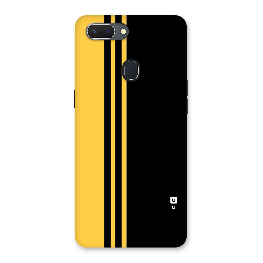 Minimal Yellow and Black Design Back Case for Oppo Realme 2