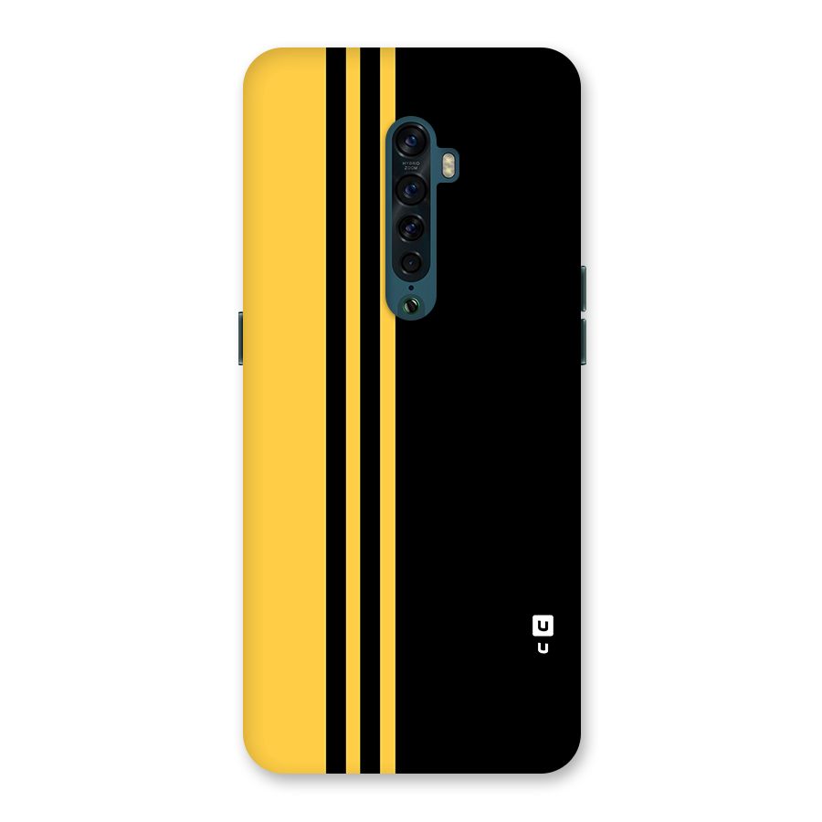 Minimal Yellow and Black Design Back Case for Oppo Reno2