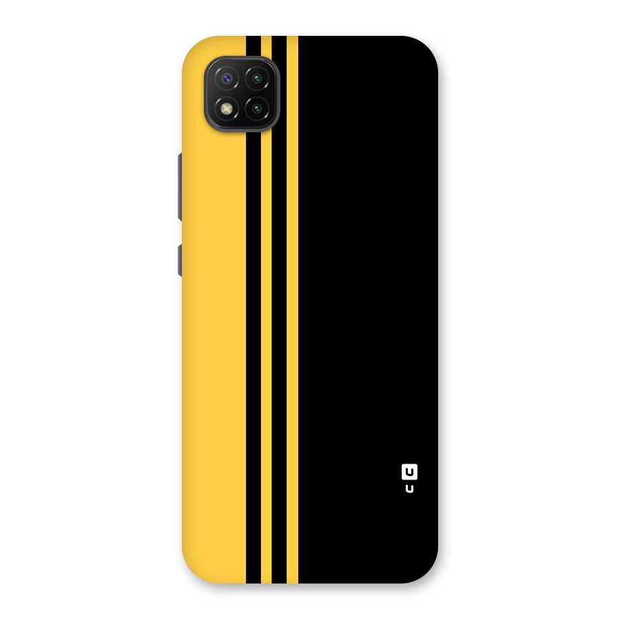 Minimal Yellow and Black Design Back Case for Poco C3