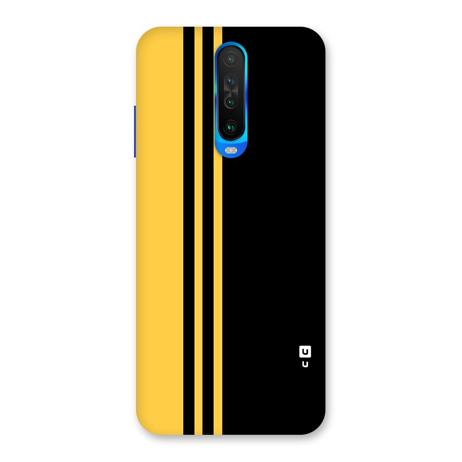 Minimal Yellow and Black Design Back Case for Poco X2