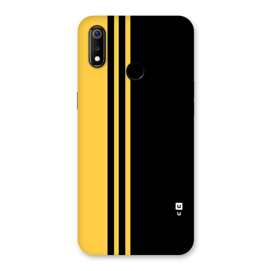 Minimal Yellow and Black Design Back Case for Realme 3