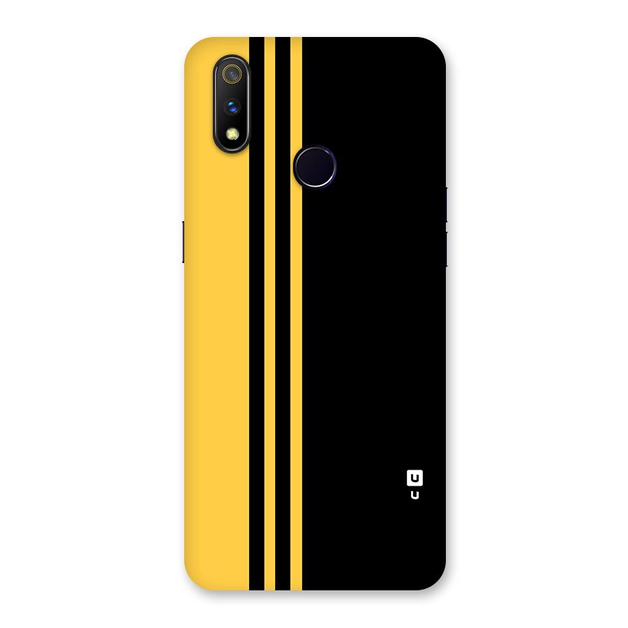 Minimal Yellow and Black Design Back Case for Realme 3 Pro