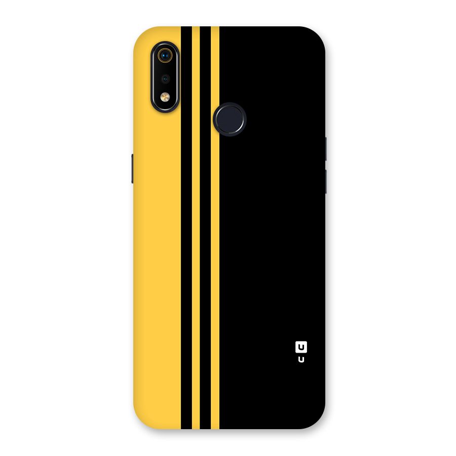 Minimal Yellow and Black Design Back Case for Realme 3i