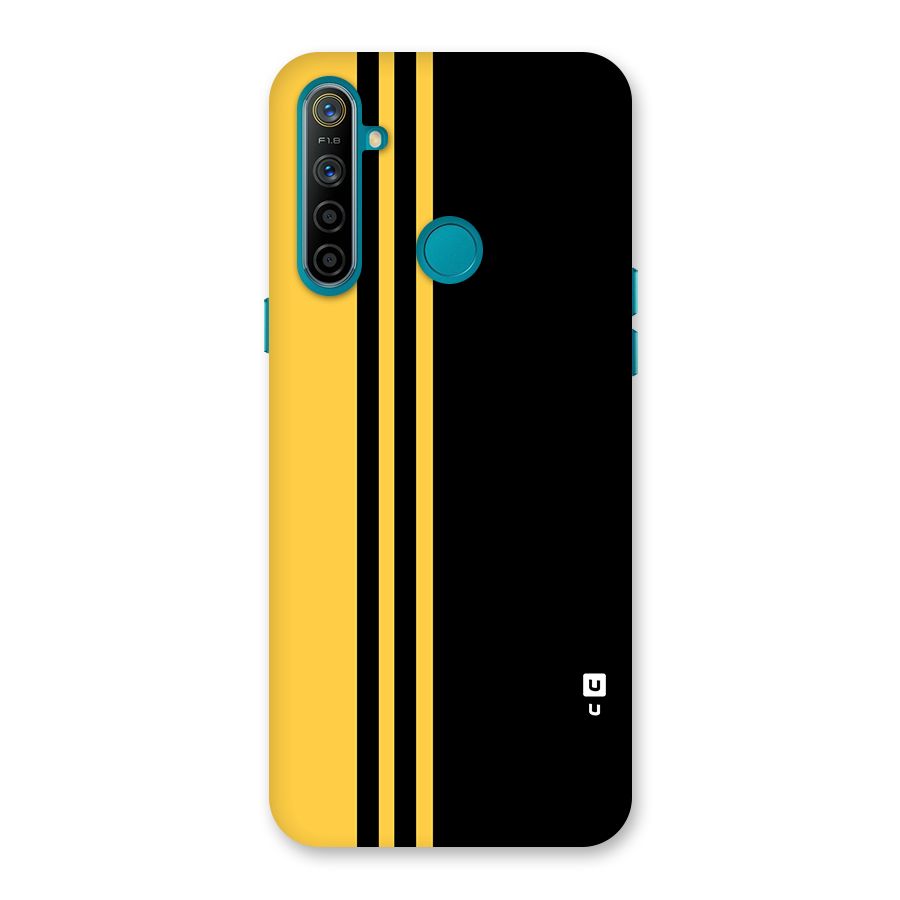 Minimal Yellow and Black Design Back Case for Realme 5i