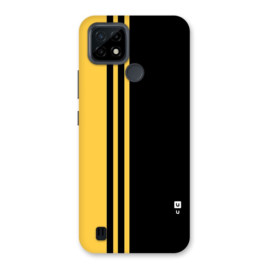 Minimal Yellow and Black Design Back Case for Realme C21