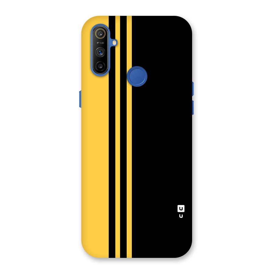 Minimal Yellow and Black Design Back Case for Realme Narzo 10A