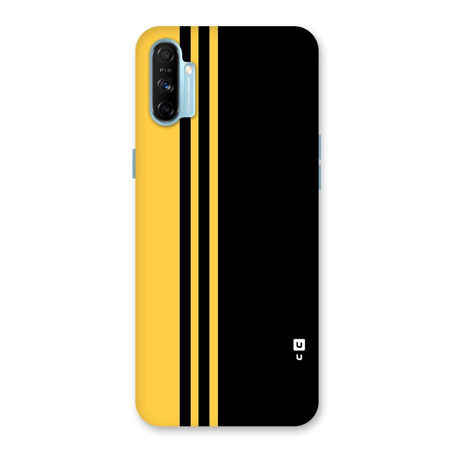Minimal Yellow and Black Design Back Case for Realme Narzo 20A