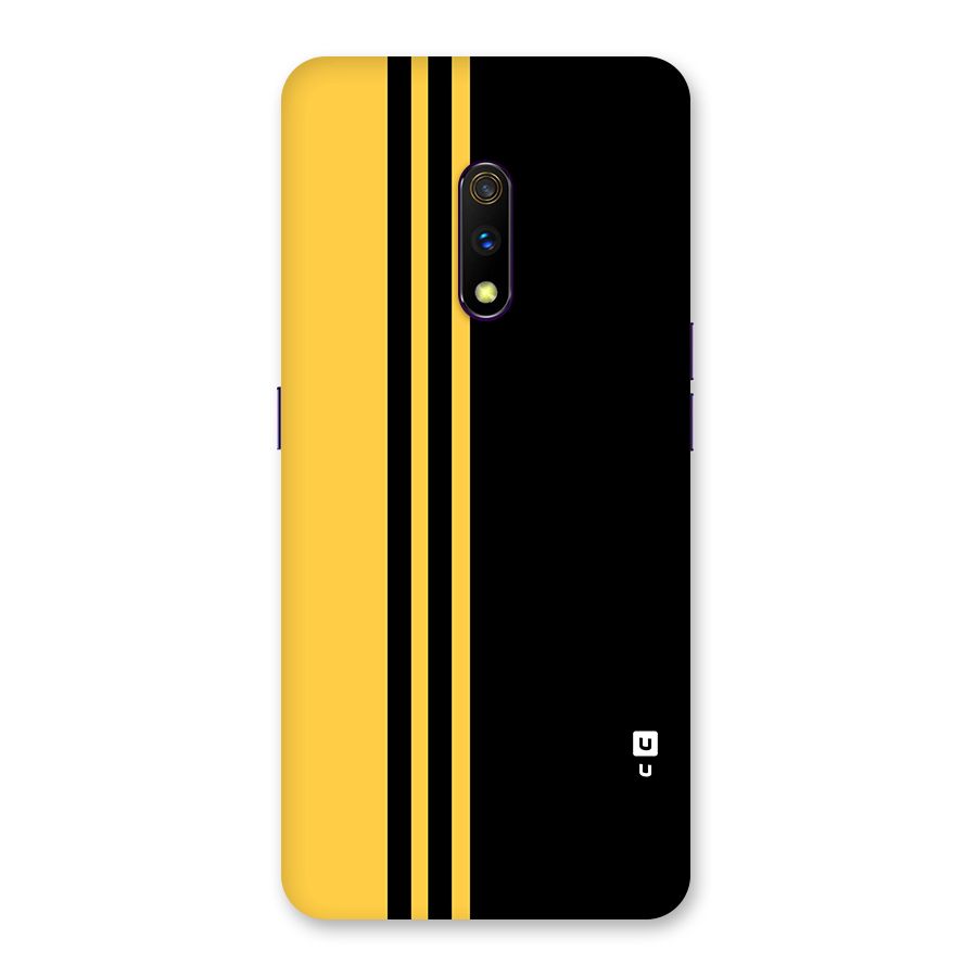 Minimal Yellow and Black Design Back Case for Realme X