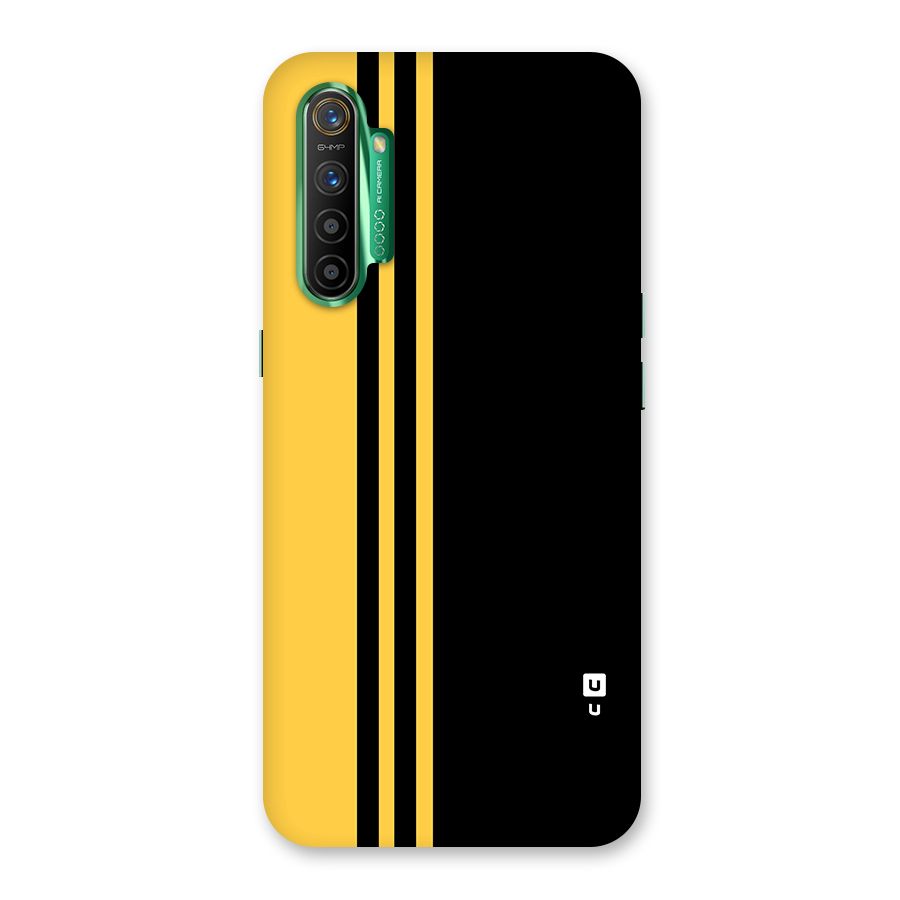 Minimal Yellow and Black Design Glass Back Case for Realme X2