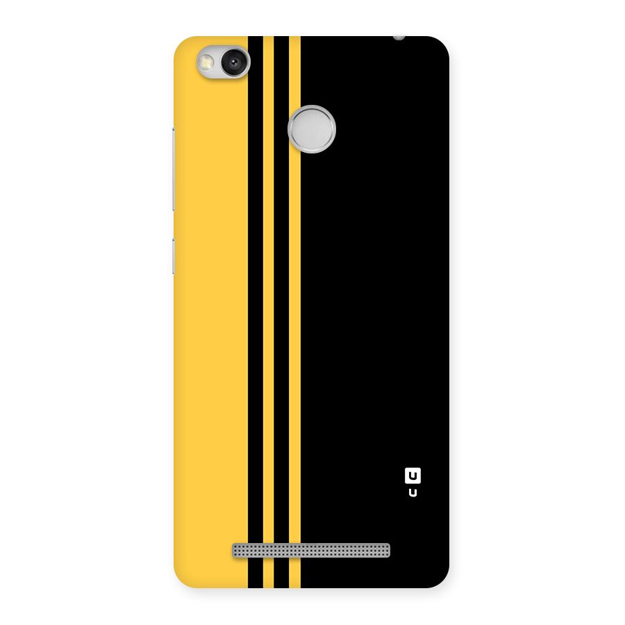 Minimal Yellow and Black Design Back Case for Redmi 3S Prime