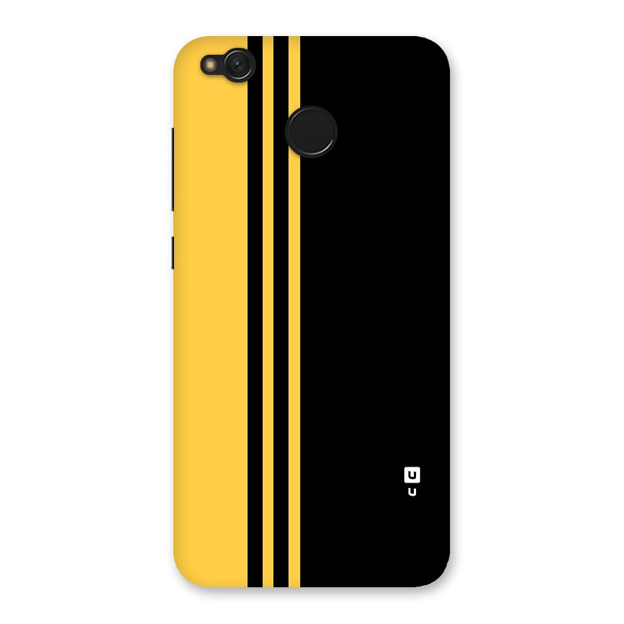 Minimal Yellow and Black Design Back Case for Redmi 4