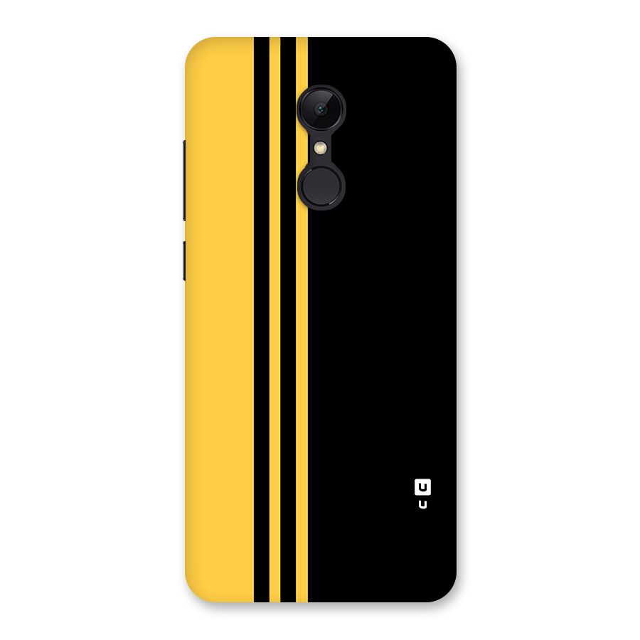 Minimal Yellow and Black Design Back Case for Redmi 5