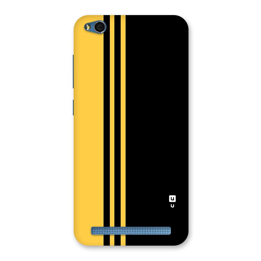 Minimal Yellow and Black Design Back Case for Redmi 5A
