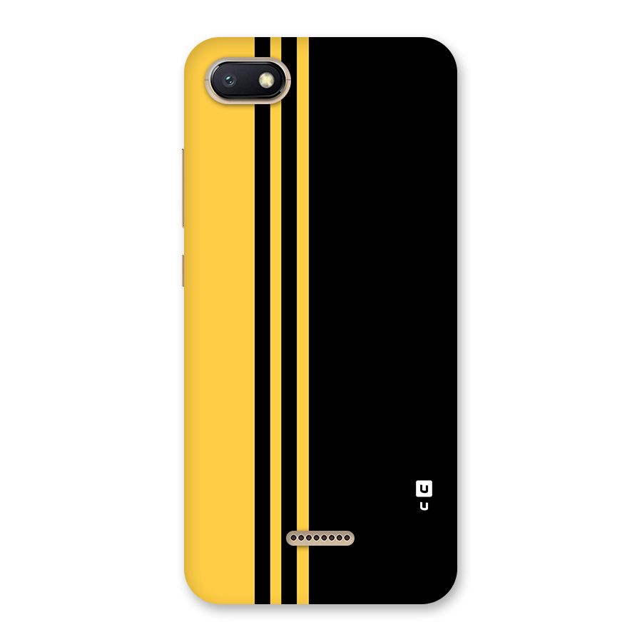 Minimal Yellow and Black Design Back Case for Redmi 6A