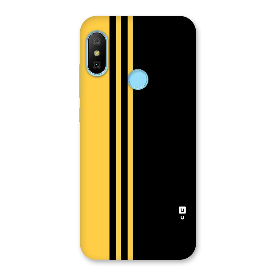 Minimal Yellow and Black Design Back Case for Redmi 6 Pro