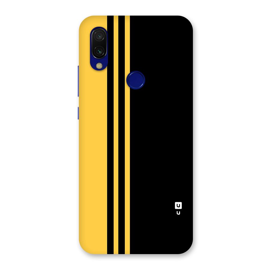 Minimal Yellow and Black Design Back Case for Redmi 7