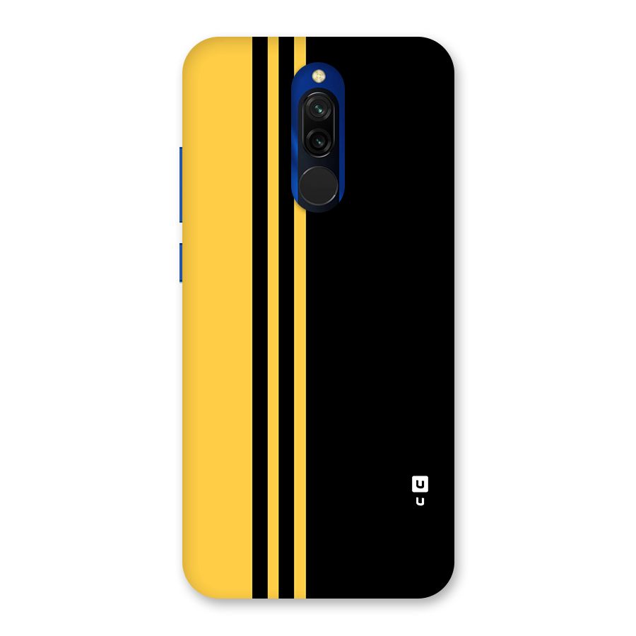 Minimal Yellow and Black Design Back Case for Redmi 8