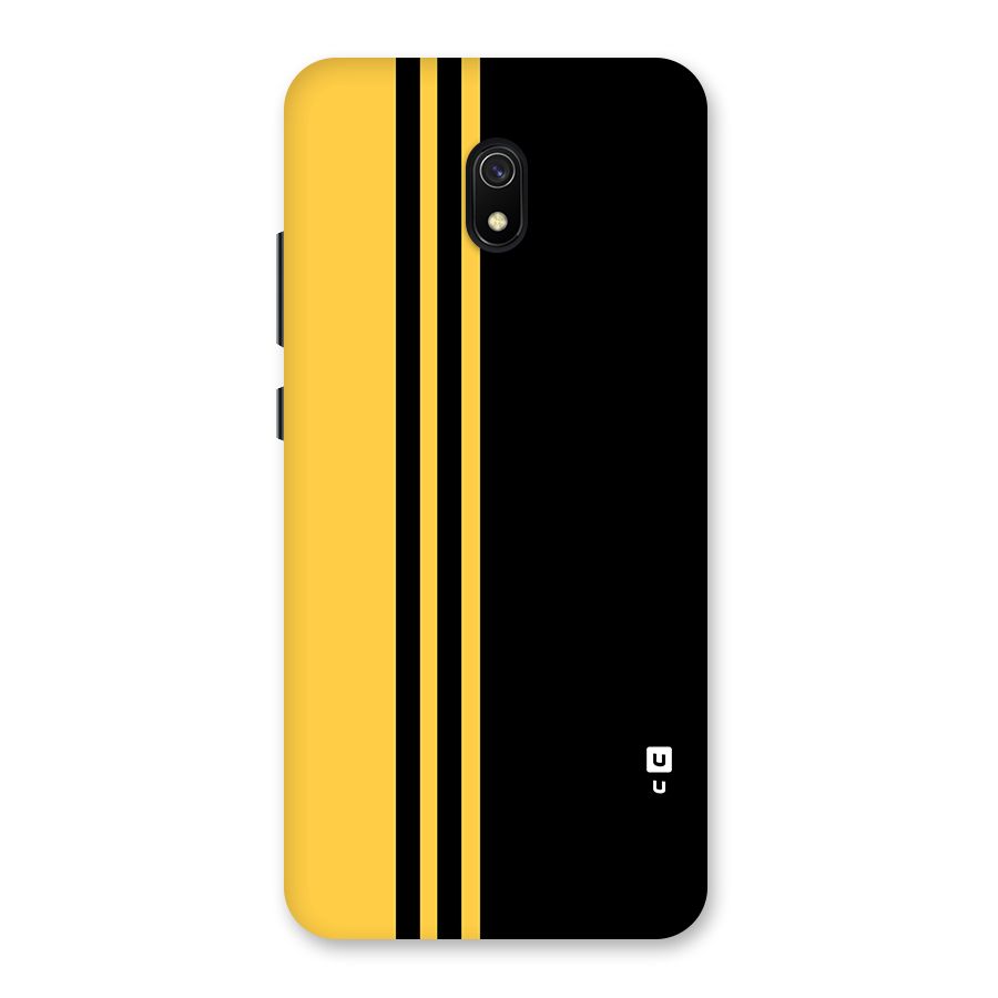 Minimal Yellow and Black Design Back Case for Redmi 8A