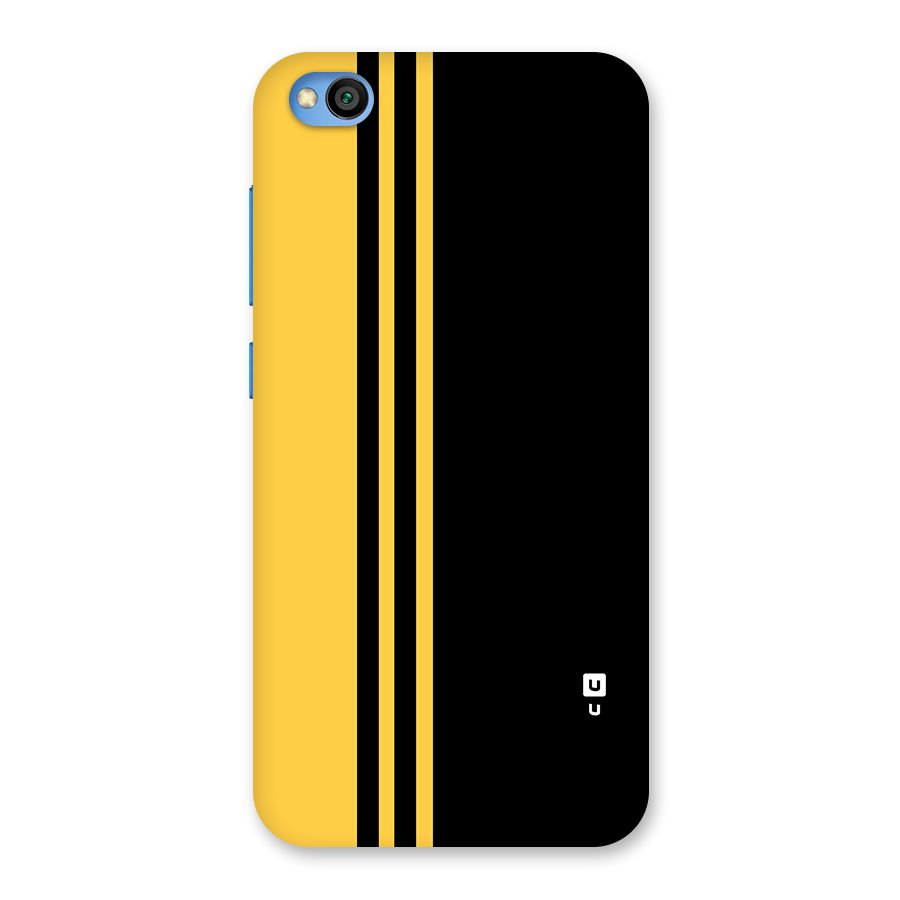 Minimal Yellow and Black Design Back Case for Redmi Go