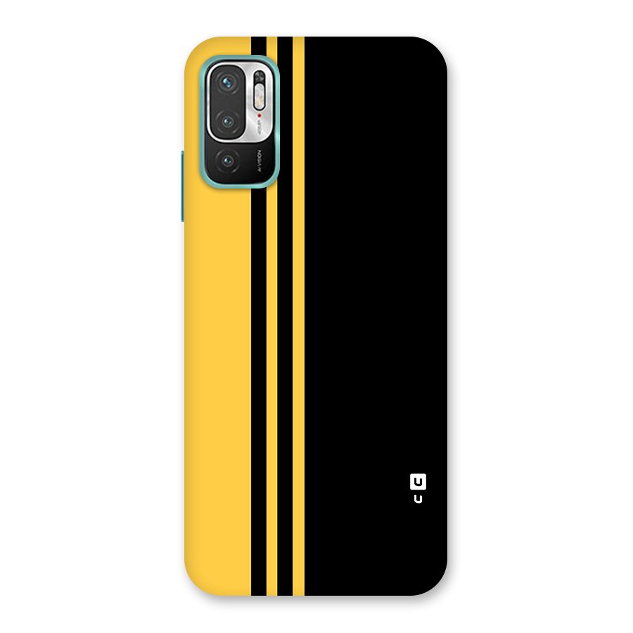 Minimal Yellow and Black Design Back Case for Redmi Note 10T 5G