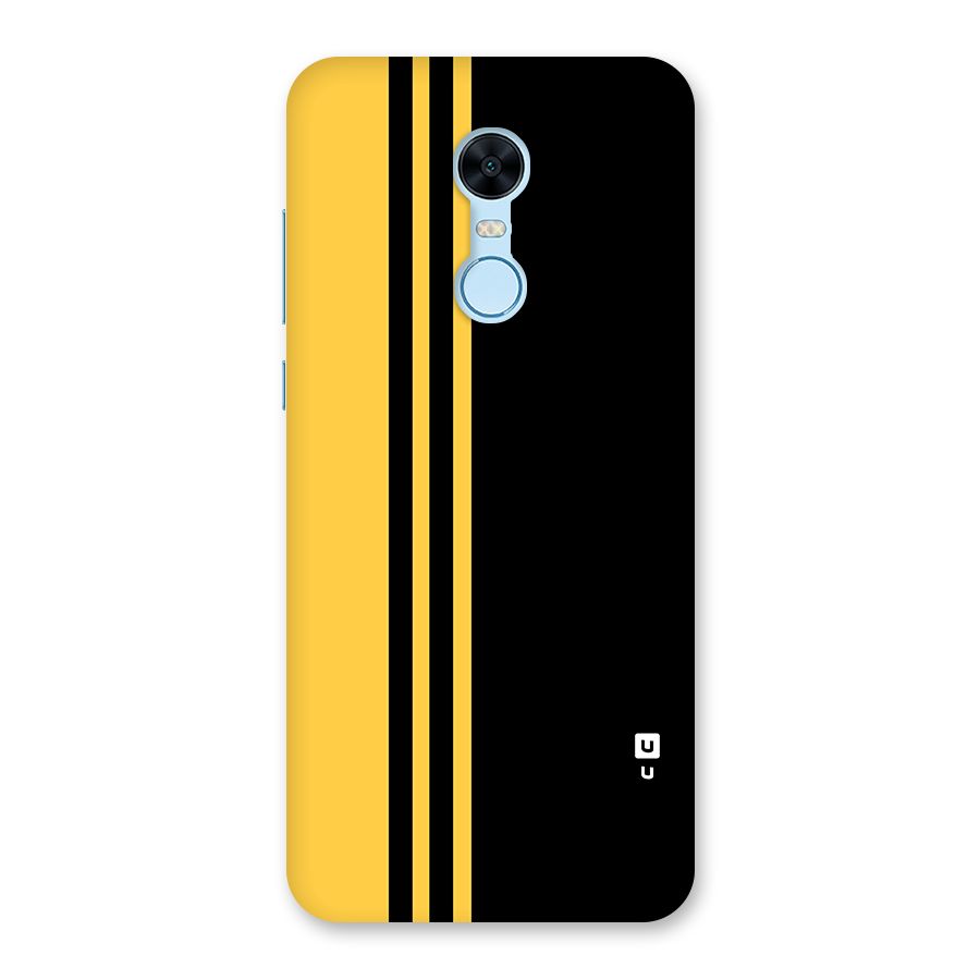 Minimal Yellow and Black Design Back Case for Redmi Note 5