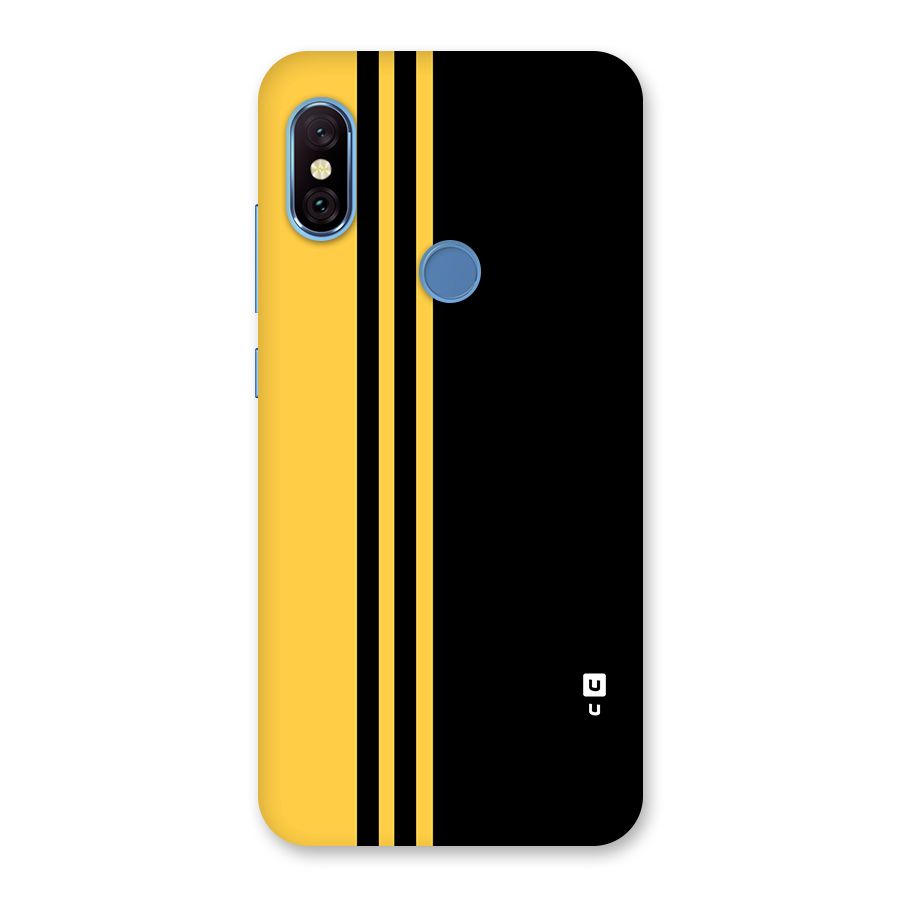 Minimal Yellow and Black Design Back Case for Redmi Note 6 Pro