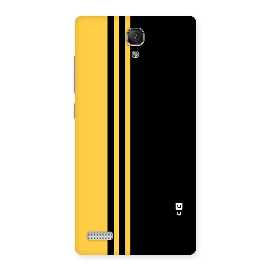 Minimal Yellow and Black Design Back Case for Redmi Note Prime